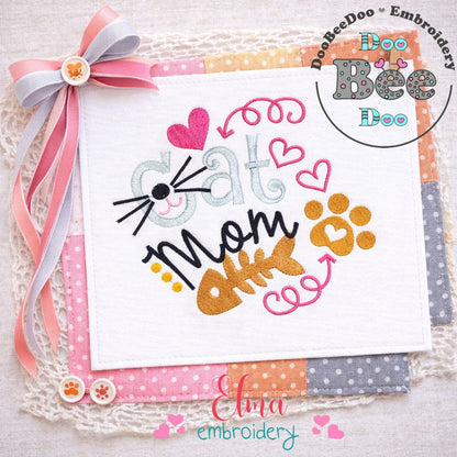 Cat Mom Quote – Fill Stitch – Machine Embroidery Design