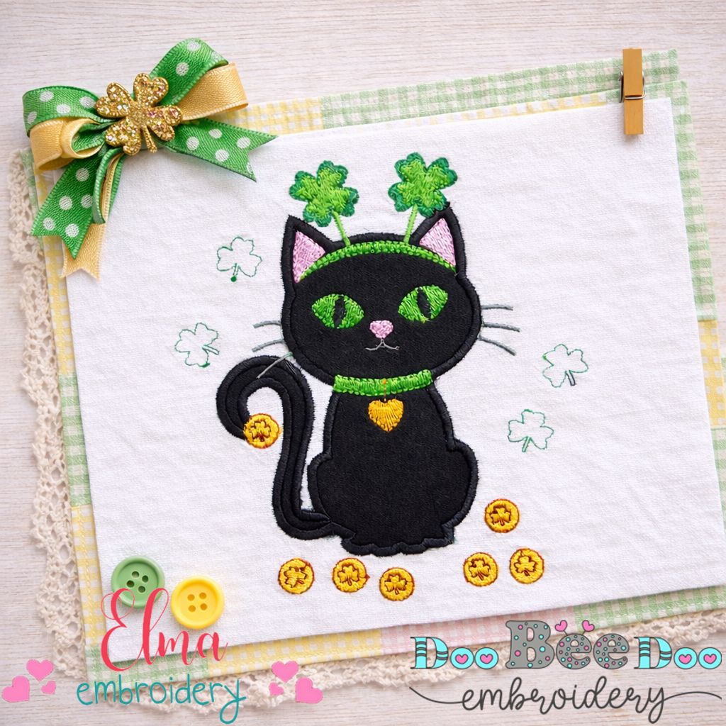Lucky Cat – Appliqué – Machine Embroidery Design