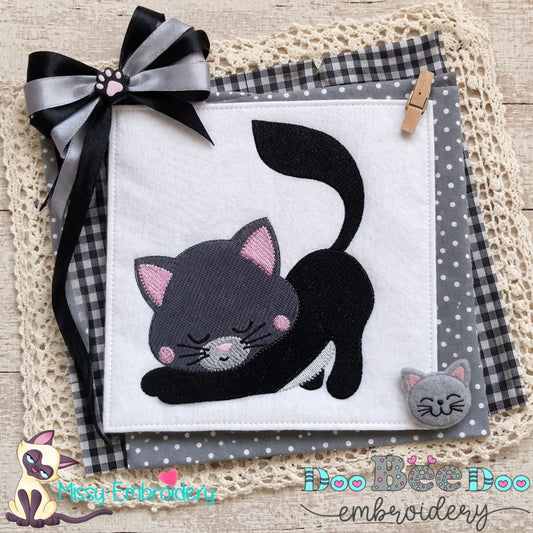 Sleepy Kitty - Fill Stitch – Machine Embroidery Design