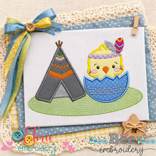 Boho Chick and Teepee Adventure – Appliqué – Machine Embroidery Design