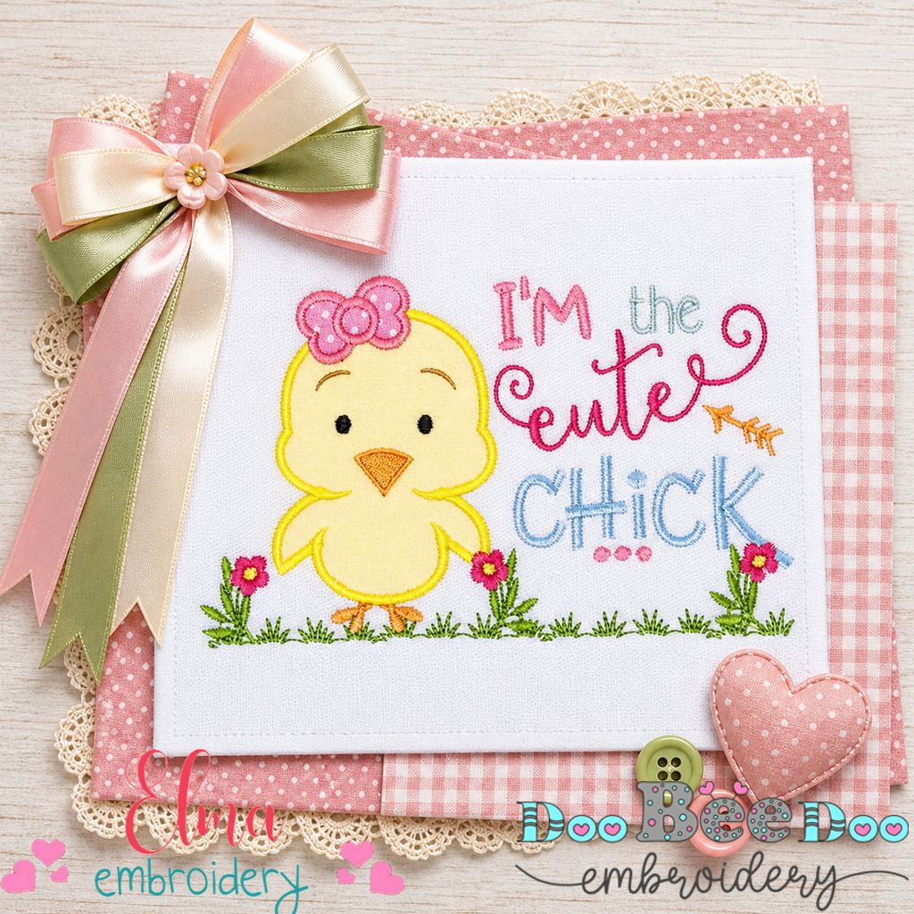 Sweet Center Chick - Appliqué – Machine Embroidery Design