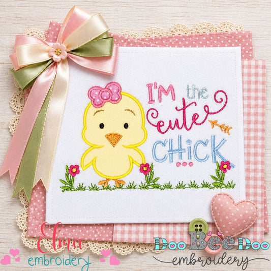 Sweet Center Chick - Appliqué – Machine Embroidery Design
