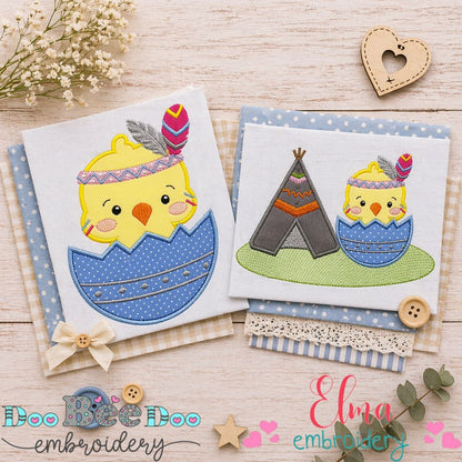 Boho Chick Adventure Set – Appliqué – Machine Embroidery Design