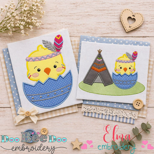 Boho Chick Adventure Set – Appliqué – Machine Embroidery Design