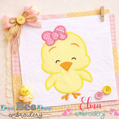 Sweet Chick Girl - Appliqué - Machine Embroidery Design