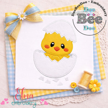 Cute Baby Chick in Egg - Appliqué – Machine Embroidery Design