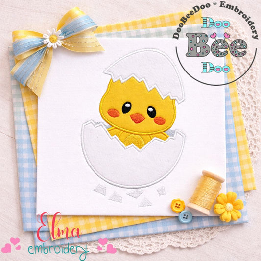 Cute Baby Chick in Egg - Appliqué – Machine Embroidery Design