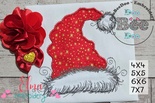 Santa Hat Whimsy – Applique – Machine Embroidery Design