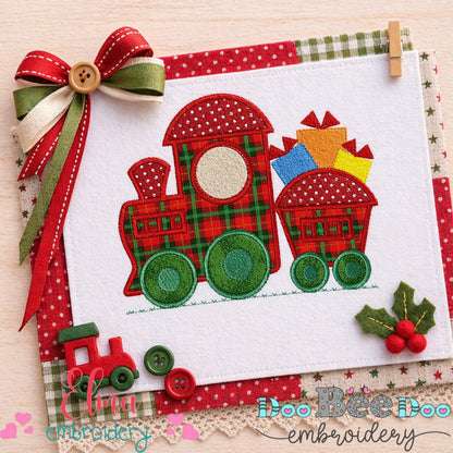 Festive Christmas Train with Gifts – Appliqué – Machine Embroidery Design