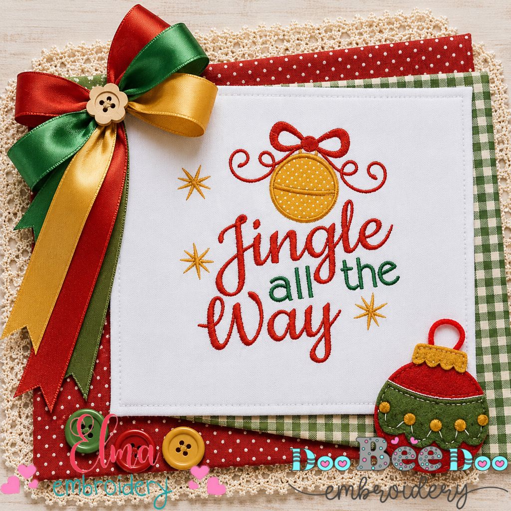 Jingle All The Way - Applique - Machine Embroidery Design