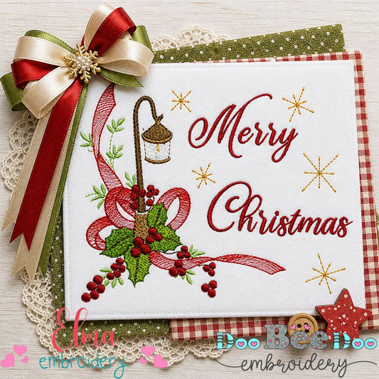 Cozy Christmas Lantern Wishes - Fill Stitch – Machine Embroidery Design