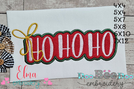 Festive Ho Ho Ho Frame – applique – Machine Embroidery Design