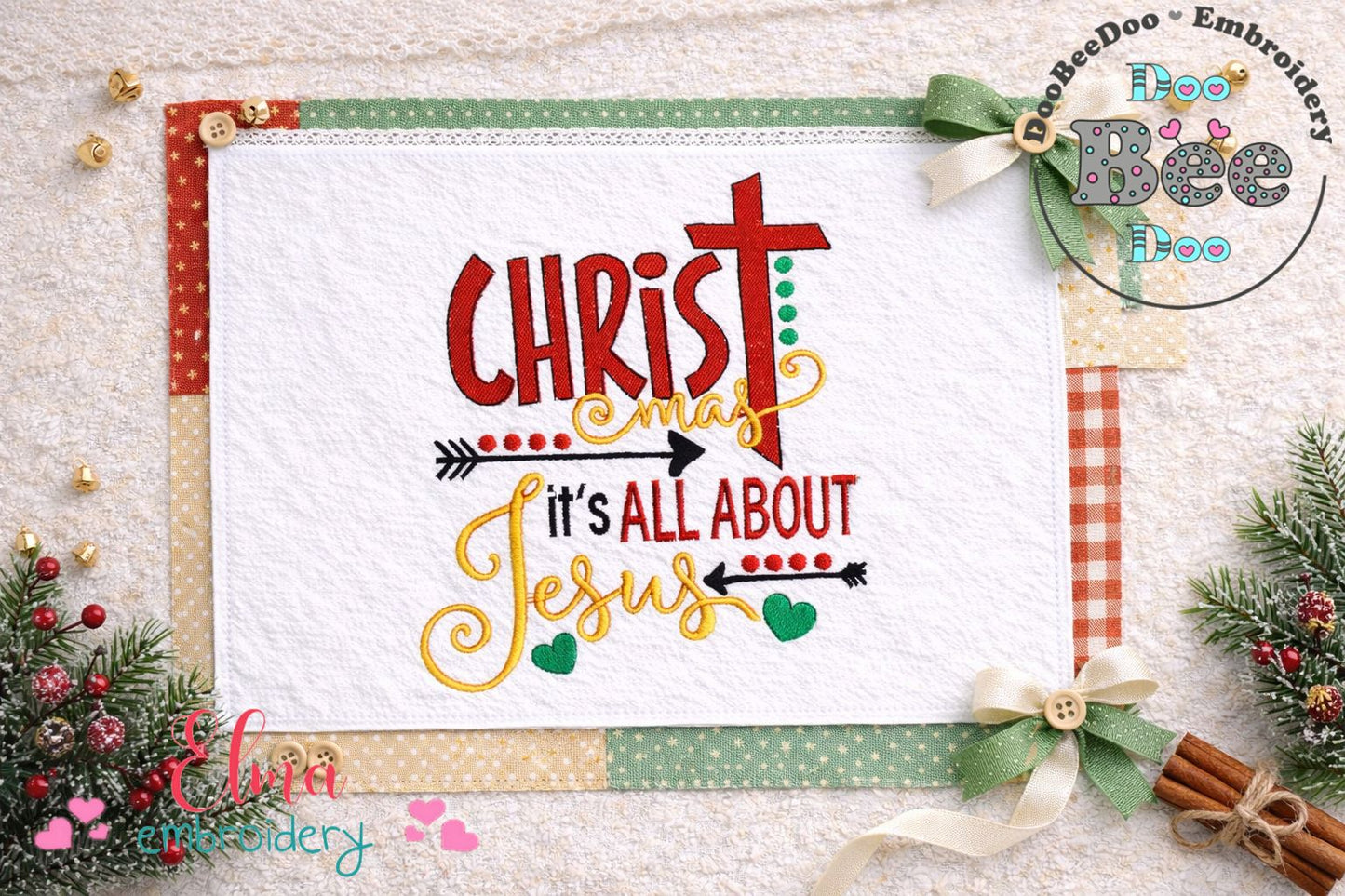 Christmas It’s All About Jesus – Fill Stitch – Machine Embroidery Design