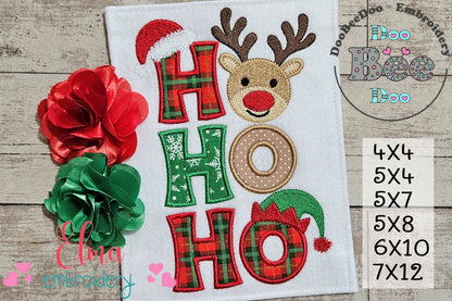 Holiday Ho Ho Ho Character Trio – Applique – Machine Embroidery Design