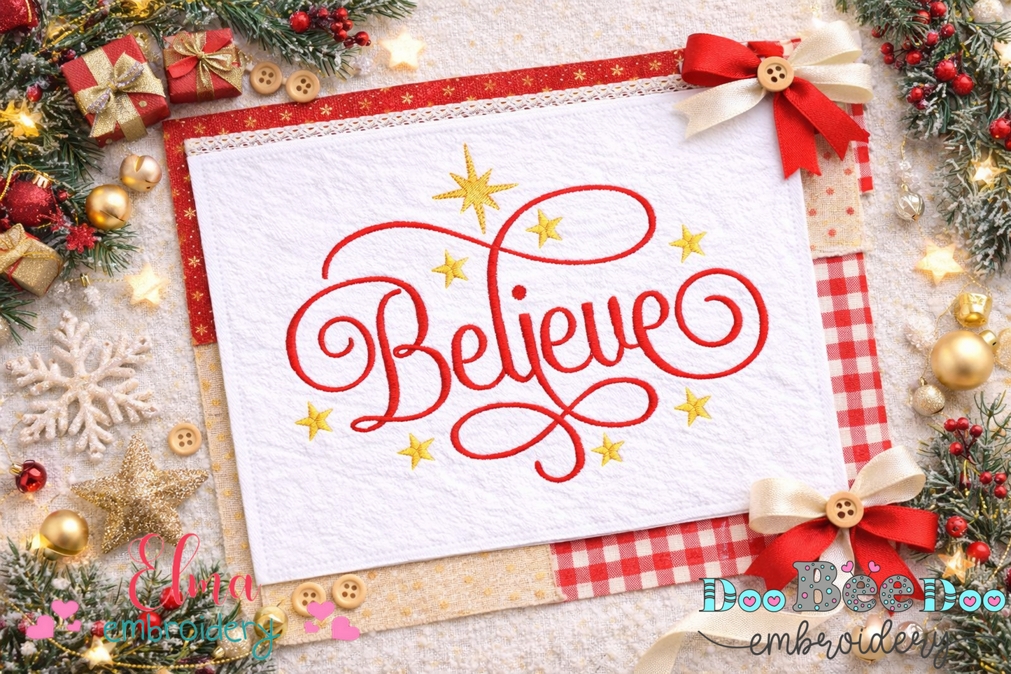 Believe – Satin Stitch – Machine Embroidery Design