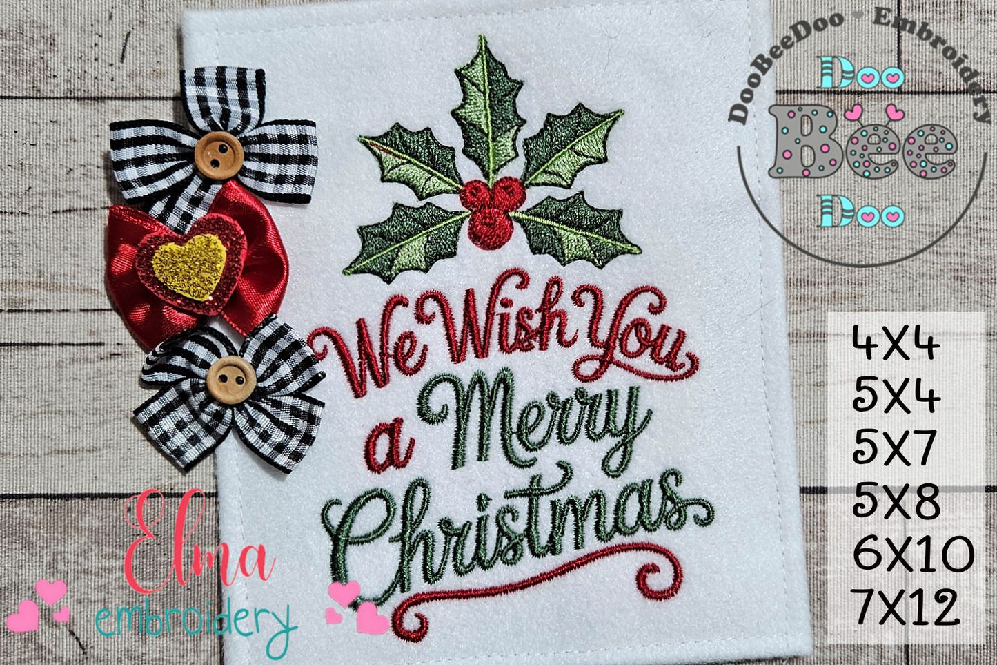 Sweet Christmas Wishes Lettering – Satin Stitch – Machine Embroidery Design