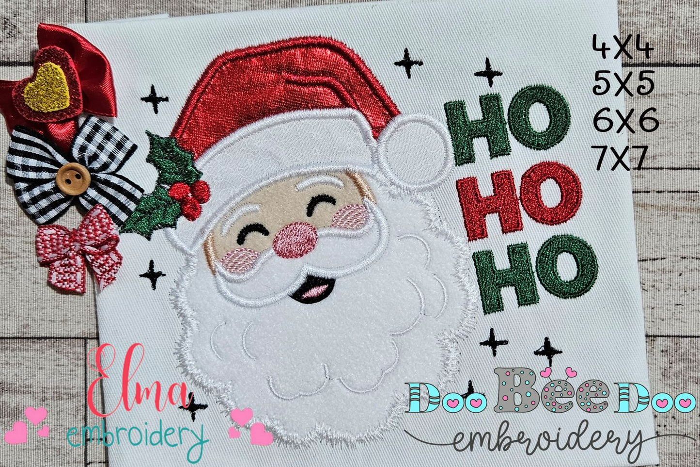 Jolly Santa Ho Ho Ho – applique – Machine Embroidery Design