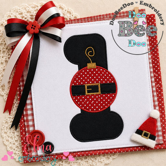 Santa Ornament Number One - Applique – Machine Embroidery Design