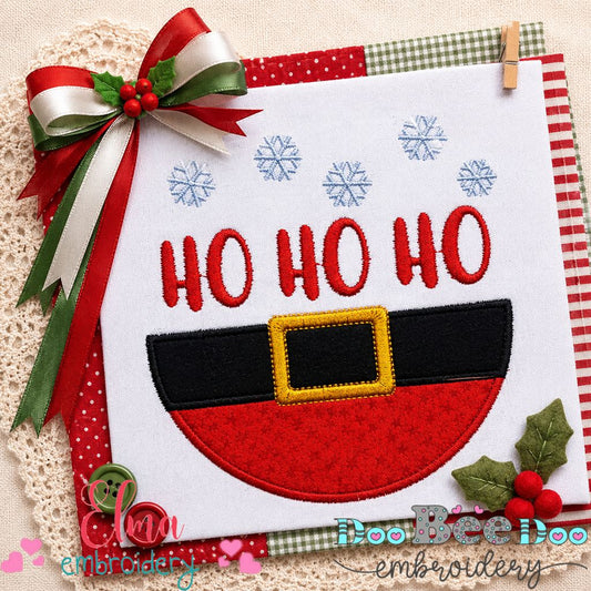 Santa Ho Ho Ho Snowflakes - Applique – Machine Embroidery Design