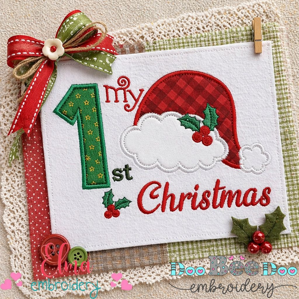 My First Christmas Magic Number One – Appliqué – Machine Embroidery Design
