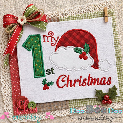 My First Christmas Magic Number One – Appliqué – Machine Embroidery Design