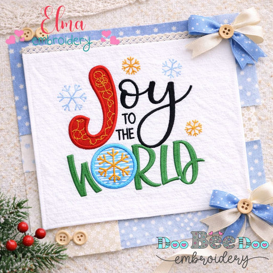 Joy to the World – Appliqué – Machine Embroidery Design