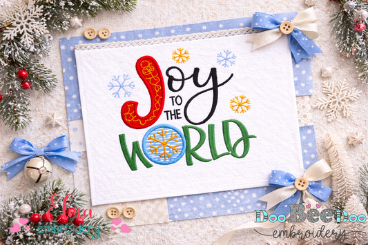 Joy to the World – Appliqué – Machine Embroidery Design