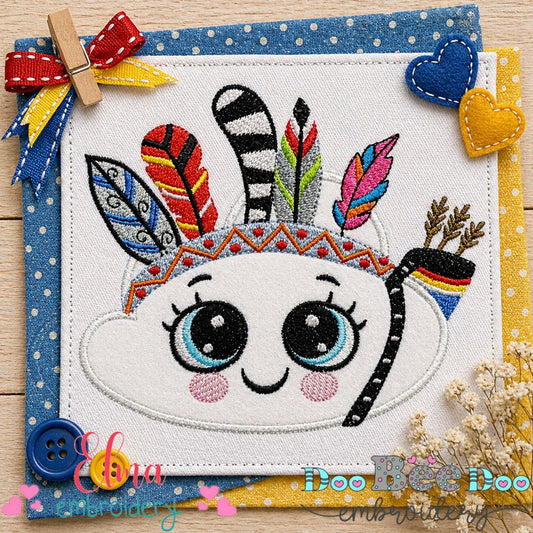 Boho Dreamy Cloud – Appliqué – Machine Embroidery Design