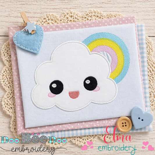 Happy Cloud Rainbow - Appliqué - Machine Embroidery Design