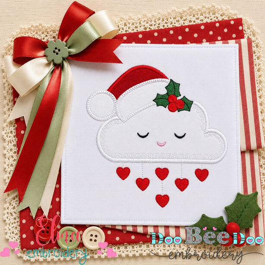 Cozy Christmas Cloud - Appliqué - Machine Embroidery Design
