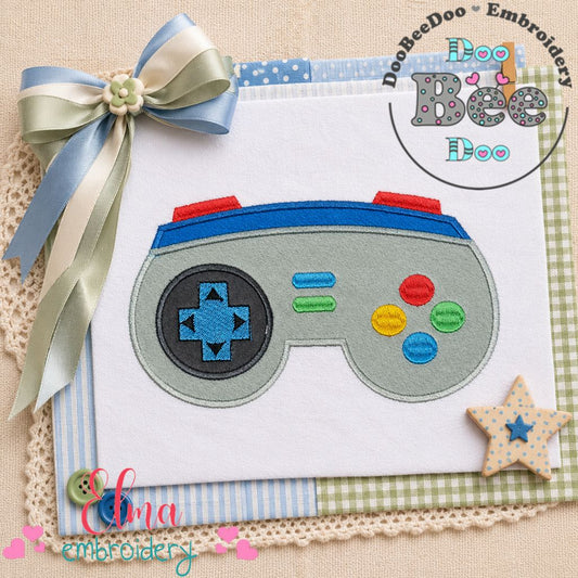 Retro Game Controller Applique – Appliqué - Machine Embroidery Design