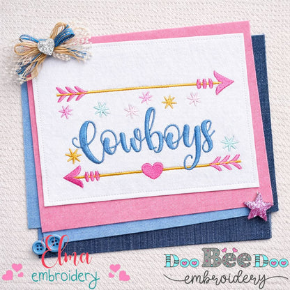 Arrows and Sparkles Cowboys – Satin Stitch – Machine Embroidery Design