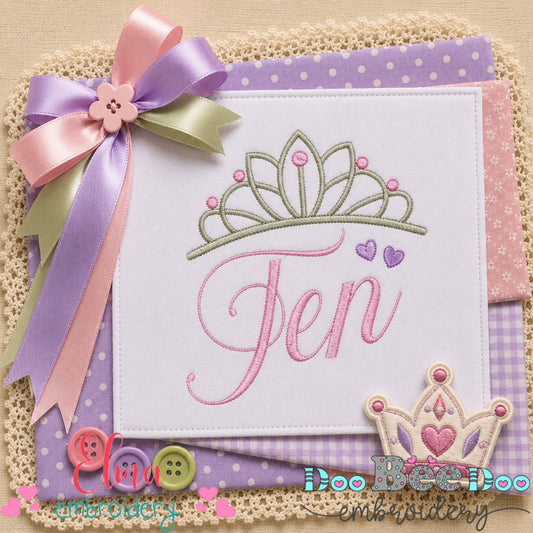 Princess Birthday Ten - Satin Stitch - Machine Embroidery Design