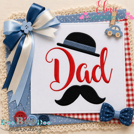 Gentleman Dad - Fill Stitch - Machine Embroidery Design