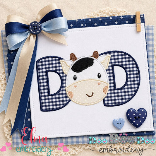 Farm Cow Dad – Appliqué - Machine Embroidery Design