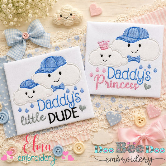 Daddy’s Little Clouds Duo - Appliqué - Machine Embroidery Design