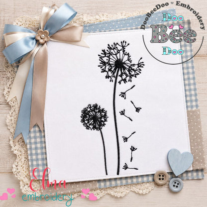 Delicate Dandelion Breeze – Satin Stitch – Machine Embroidery Design