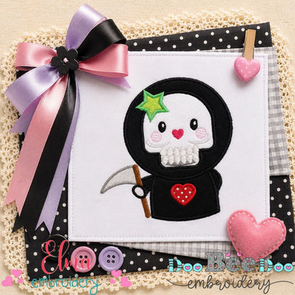 Sweet Grim Reaper Girl - Appliqué - Machine Embroidery Design