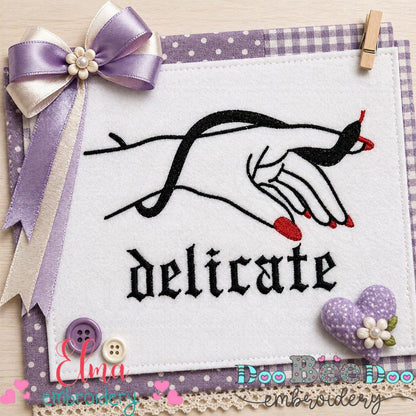 Delicate Inspired Song Hands Lettering - Fill Stitch – Machine Embroidery Design