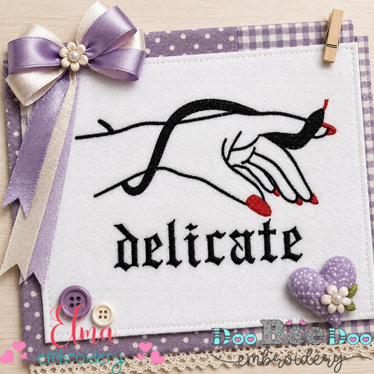 Delicate Inspired Song Hands Lettering - Fill Stitch – Machine Embroidery Design