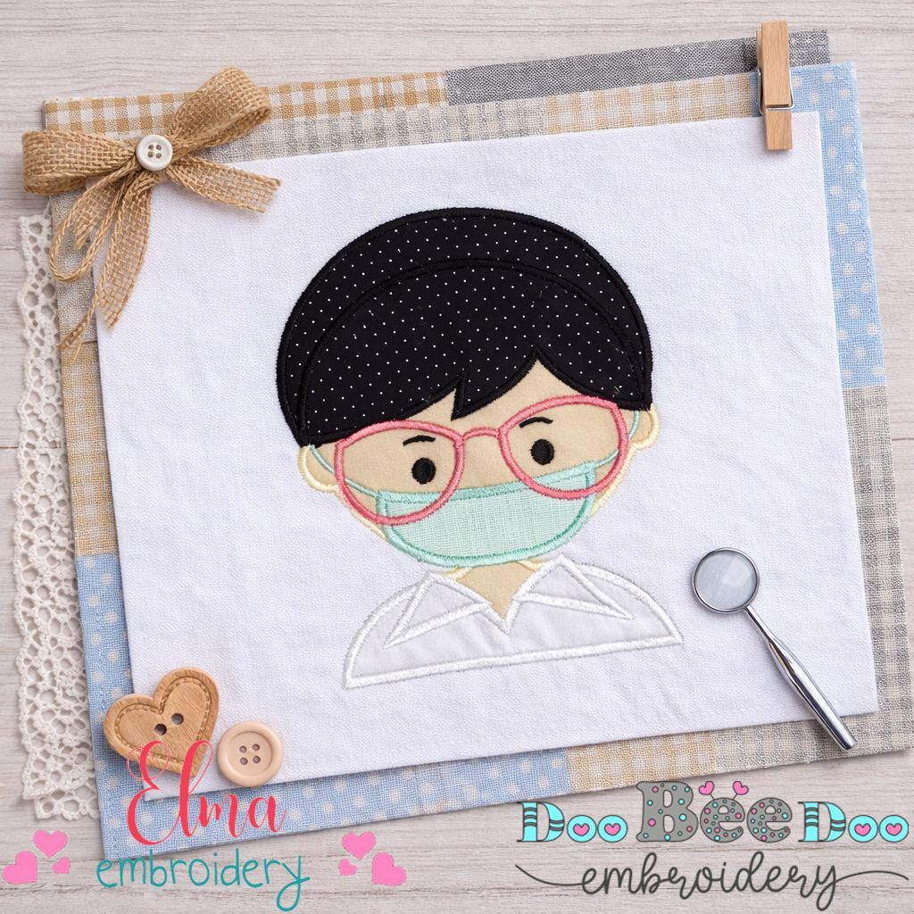 Cute Dentist Girl - Appliqué - Machine Embroidery Design