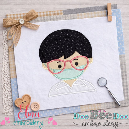 Cute Dentist Girl - Appliqué - Machine Embroidery Design