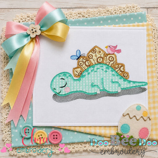 Dreamy Baby Dino - Applique - Machine Embroidery Design