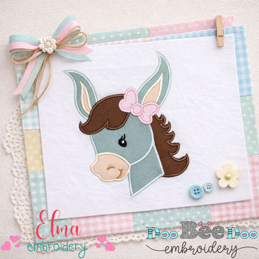 Sweet Donkey Girl - Appliqué - Machine Embroidery Design