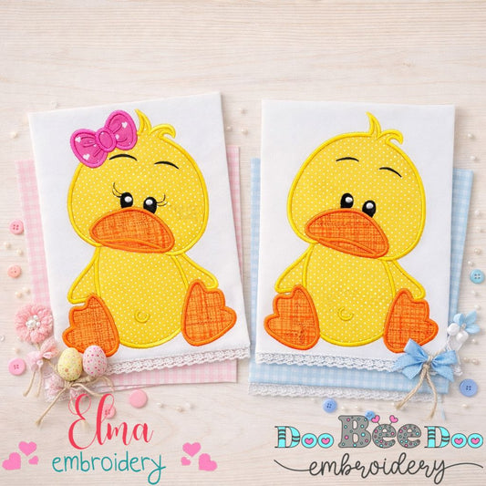 Sweet Little Duck Duo – Appliqué – Machine Embroidery Design