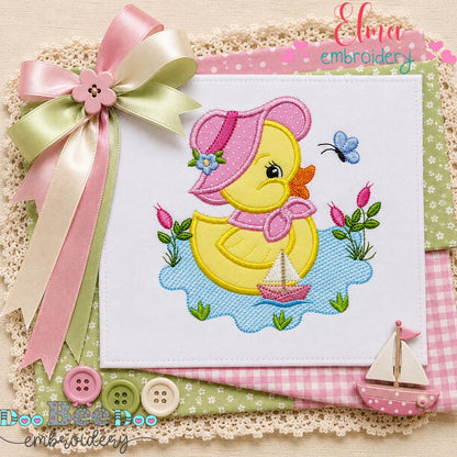 Sweet Duck at the Lake - Appliqué - Machine Embroidery Design
