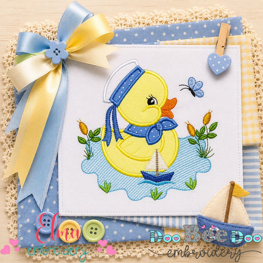 Little Sailor Duck - Appliqué - Machine Embroidery Design