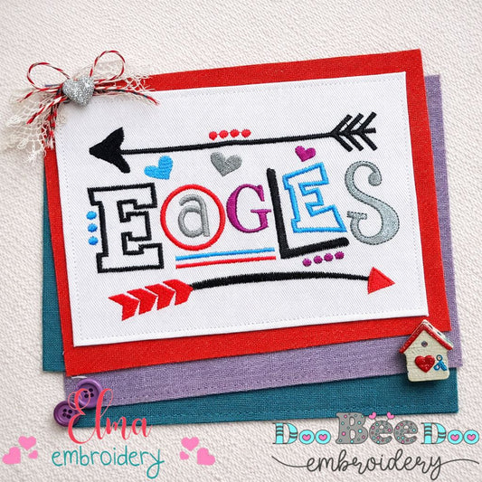 Eagles Arrows Team Spirit – Satin Stitch – Machine Embroidery Design