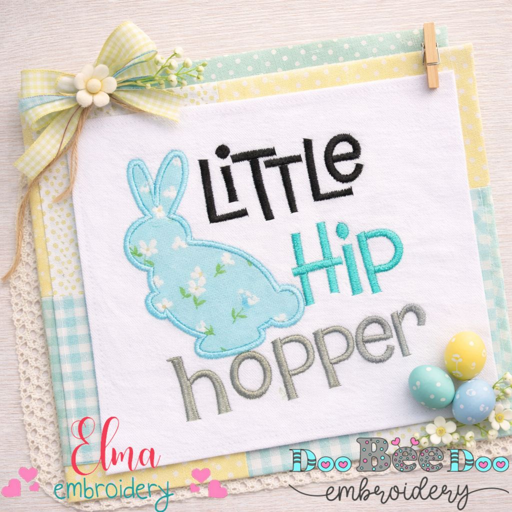 Little Hip Hopper Bunny - Appliqué - Machine Embroidery Design