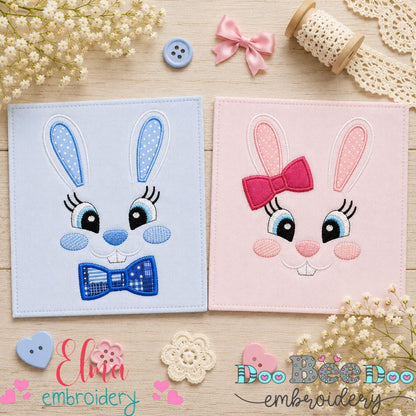 Bunny Faces Collection – Applique – Machine Embroidery Design